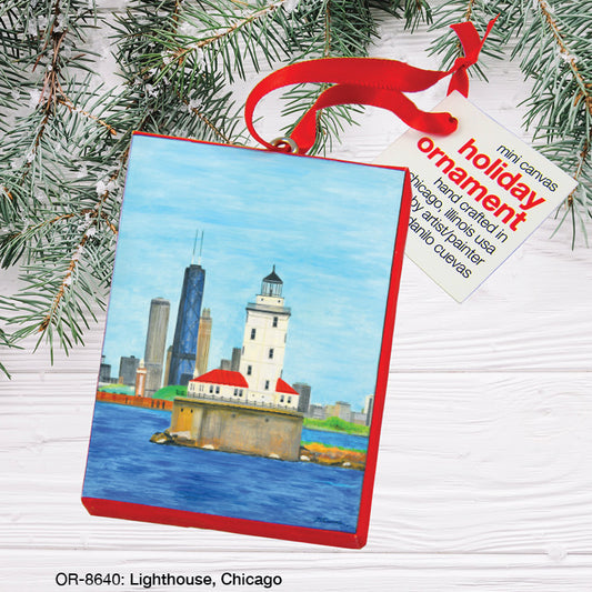 Lighthouse, Chicago, Ornament (OR-8640), Front, printedcanvas.com