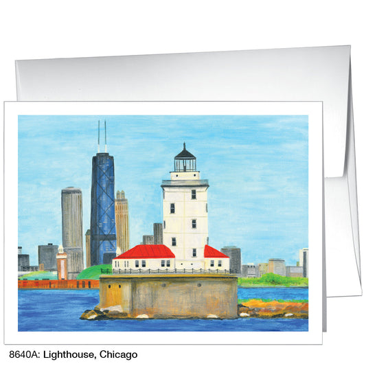 Lighthouse, Chicago, Greeting Card (8640H), A2 Card Front, www.printedcanvas.com