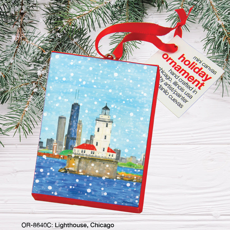 Lighthouse, Chicago, Ornament (OR-8640C), Front, printedcanvas.com