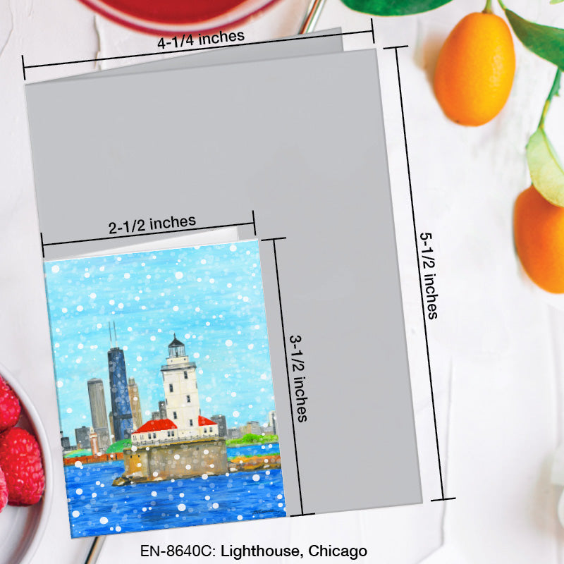 Lighthouse, Chicago, Greeting Card (8640C), Enclosure Card, www.printedcanvas.com