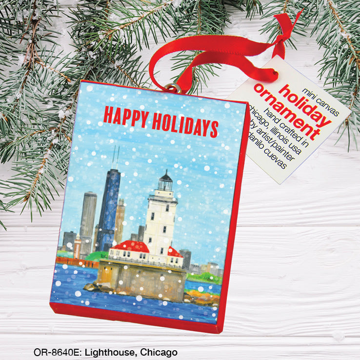 Lighthouse, Chicago, Ornament (OR-8640E), Front, printedcanvas.com