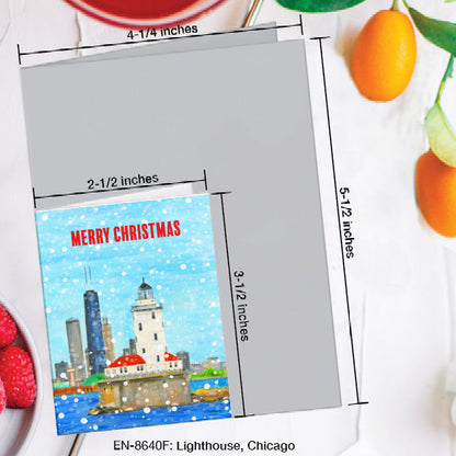 Lighthouse, Chicago, Greeting Card (8640F), Enclosure Card, www.printedcanvas.com