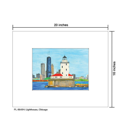 Lighthouse, Chicago, Print (#8640H), Printe Matted, www.printedcanvas.com