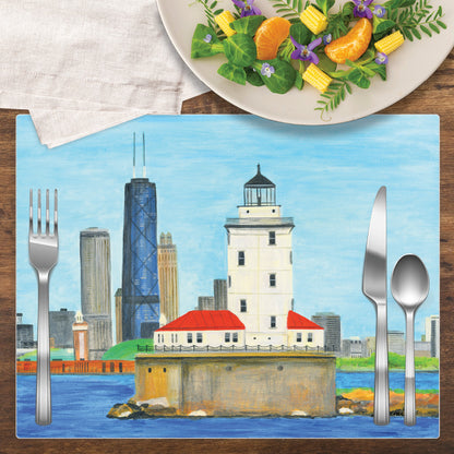 Lighthouse, Chicago, Vinyl Coaster (PMT-8640H)