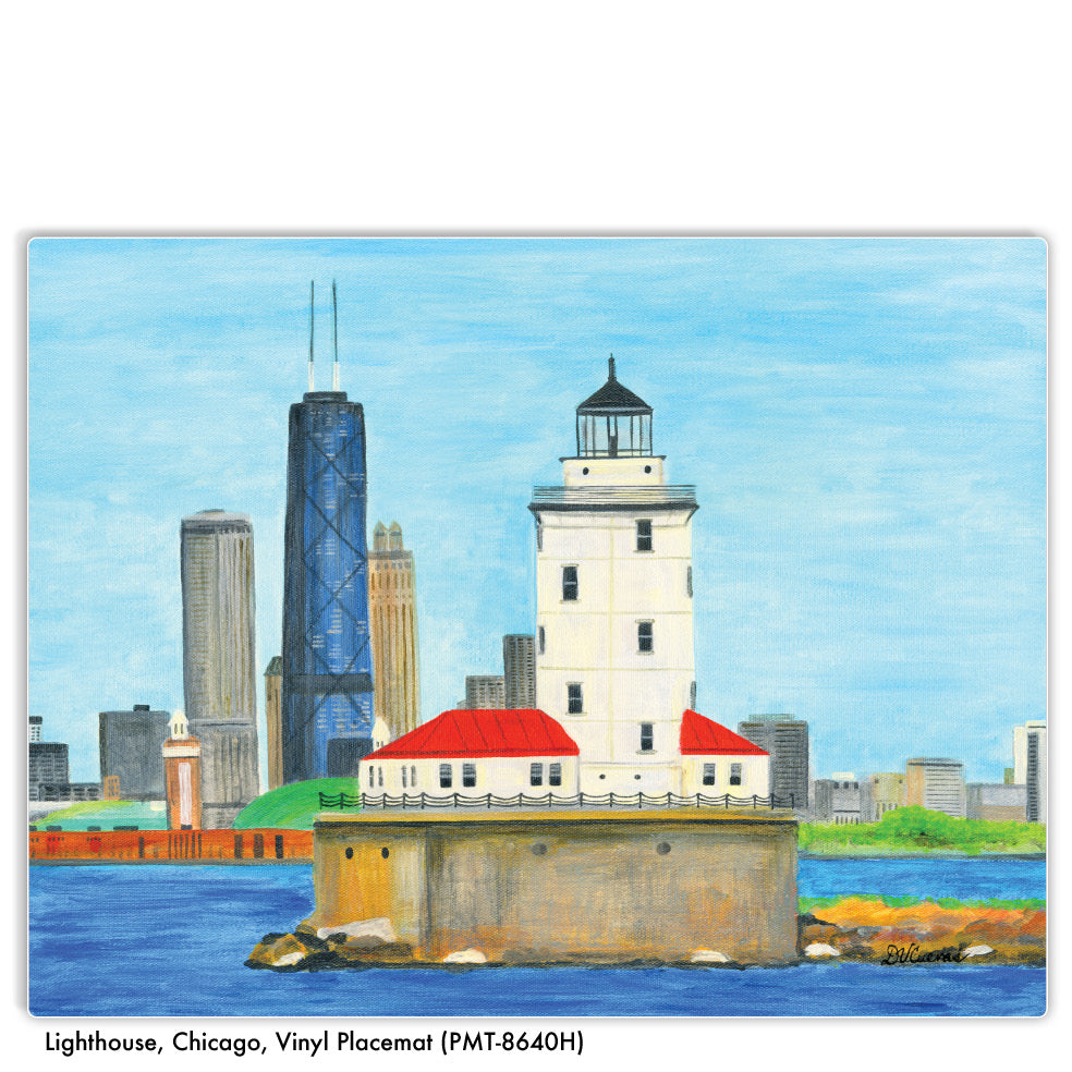 Lighthouse, Chicago, Vinyl Coaster (PMT-8640H)