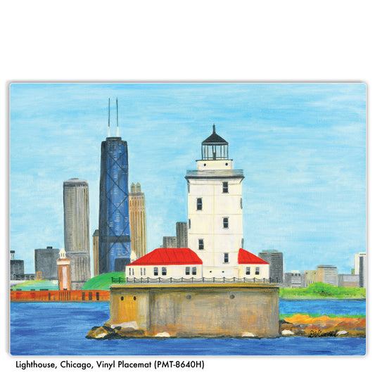 Lighthouse, Chicago, Vinyl Coaster (PMT-8640H)