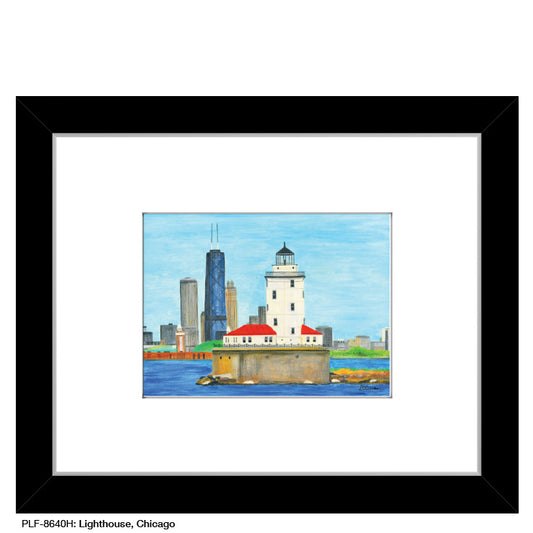 Lighthouse, Chicago, Print (#8640H), Print Matted, www.printedcanvas.com