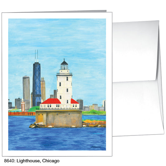 Lighthouse, Chicago, Greeting Card (8640A), A2 Card Front, www.printedcanvas.com