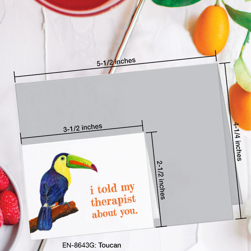 Toucan, Greeting Card (8643G), Enclosure, www.printedcanvas.com