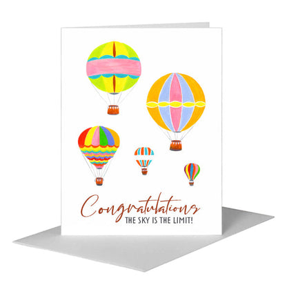 Balloons in Flight, Greeting Card (#8657AA) A2 Card Front, www.printedcanvas.com