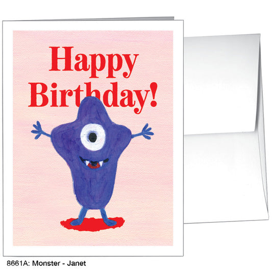 Monster - Janet, Greeting Card (8661A), A2 Card, www.printedcanvas.com