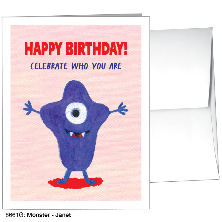 Monster - Janet, Greeting Card (8661G), A2 Card Front, www.printedcanvas.com