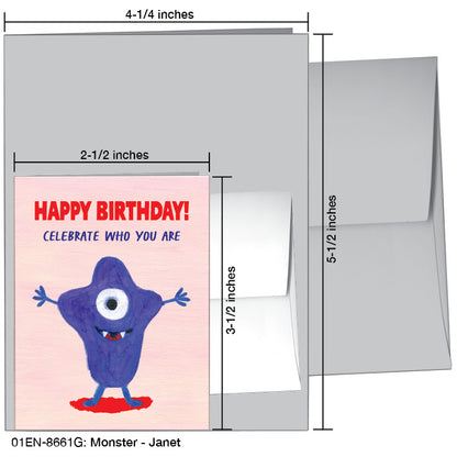 Monster - Janet, Greeting Card (8661G), Enclosure Card, www.printedcanvas.com