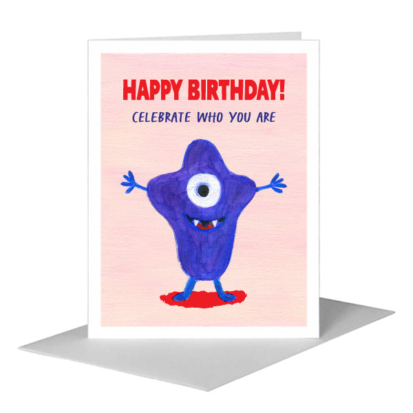 Monster - Janet, Greeting Card (#8661G) A2 Card Front, www.printedcanvas.com