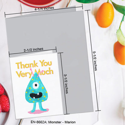 Monster - Marion, Greeting Card (8662A), Enclosure Card, www.printedcanvas.com