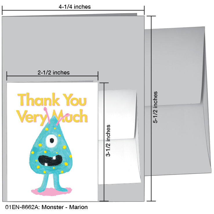Monster - Marion, Greeting Card (8662A), Enclosure Card, www.printedcanvas.com