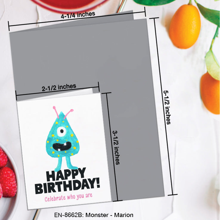 Monster - Marion, Greeting Card (8662B), Enclosure, www.printedcanvas.com
