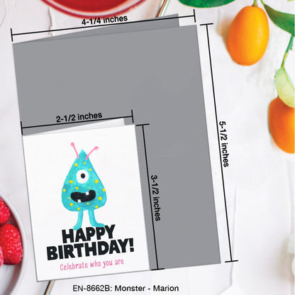 Monster - Marion, Greeting Card (8662B), Enclosure, www.printedcanvas.com