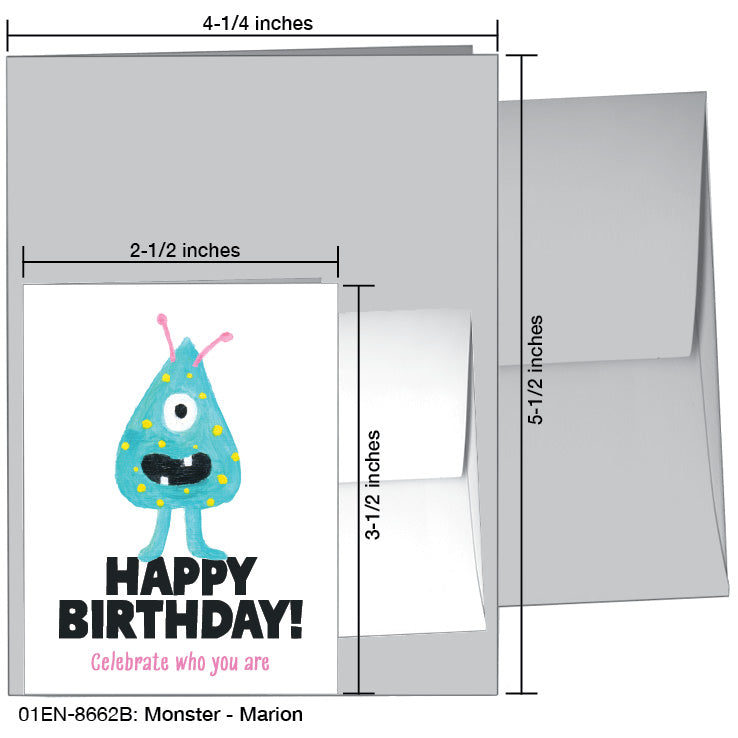 Monster - Marion, Greeting Card (8662B), Enclosure, www.printedcanvas.com