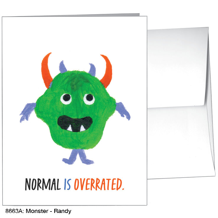 Monster - Randy, Greeting Card (8663A), A2 Card Front, www.printedcanvas.com