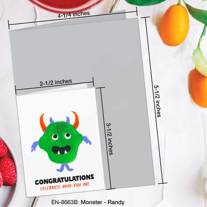 Monster - Randy, Greeting Card (8663B), Enclosure, www.printedcanvas.com