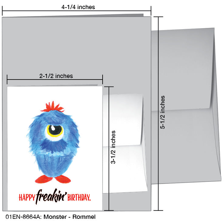 Monster - Rommel, Greeting Card (8664A), Enclosure Card, www.printedcanvas.com