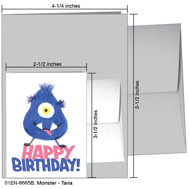 Monster - Tana, Greeting Card (8665B), Enclosure Card, www.printedcanvas.com