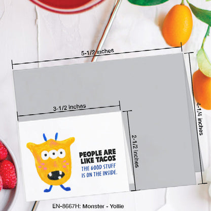 Monster - Yollie, Greeting Card (8667H), Enclosure, www.printedcanvas.com