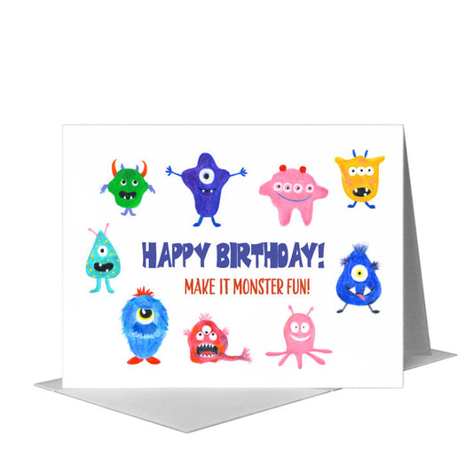 Monsters, Greeting Card (#8668C) A2 Card Front, www.printedcanvas.com