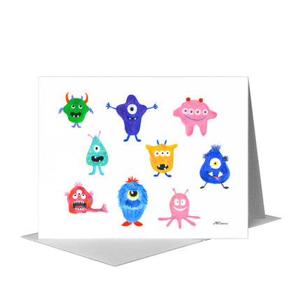 Monsters, Greeting Card (#8668F), A2 Card Front, www.printedcanvas.com