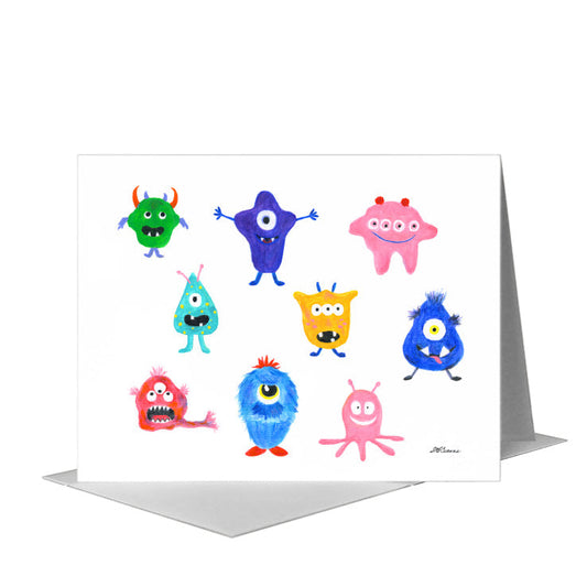 Monsters, Greeting Card (#8668F) A2 Card Front, www.printedcanvas.com