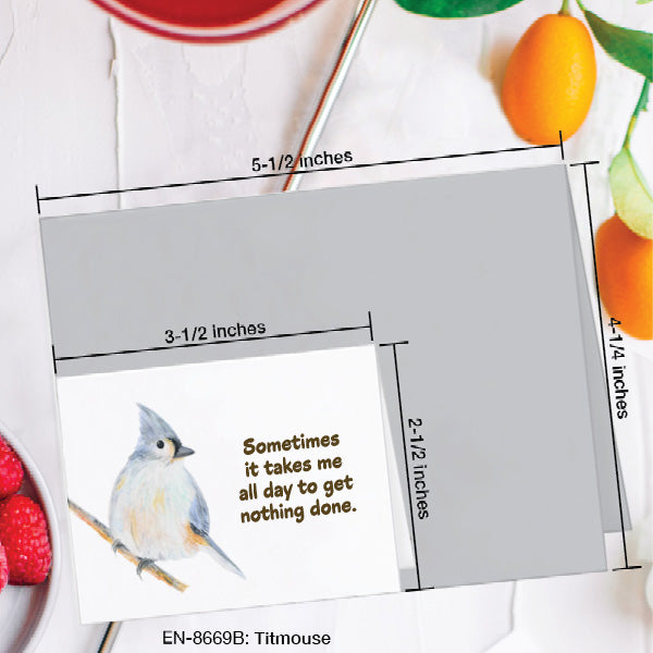 Titmouse, Greeting Card (8669B), Enclosure, www.printedcanvas.com