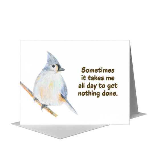 Titmouse, Greeting Card (#8669B) A2 Card Front, www.printedcanvas.com