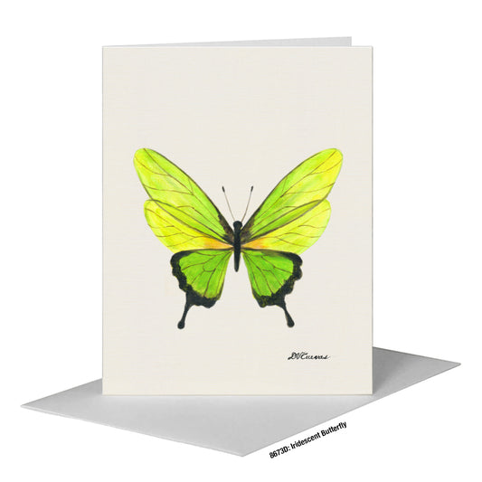 Iridescent Butterfly, Greeting Card (#8673D), A2 Card Front, www.printedcanvas.com