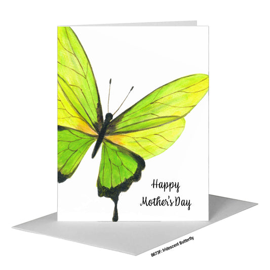 Iridescent Butterfly, Greeting Card (#8673F), A2 Card Front, www.printedcanvas.com