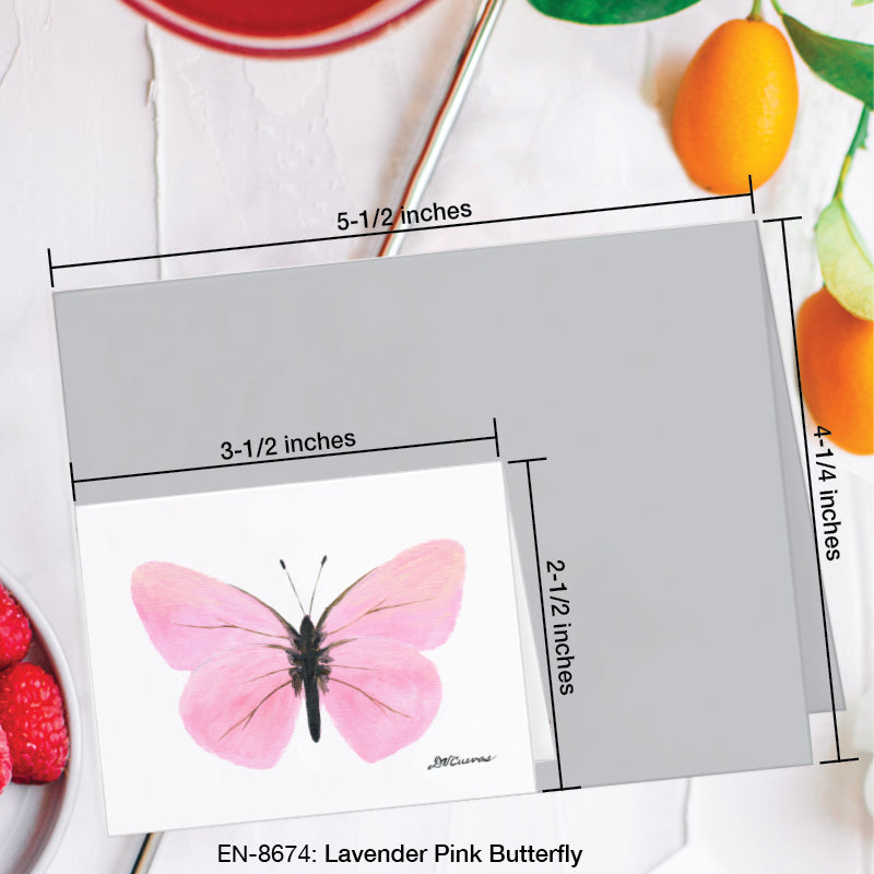 Lavender Pink Butterfly, Greeting Card (8674F), Enclosure Card, www.printedcanvas.com