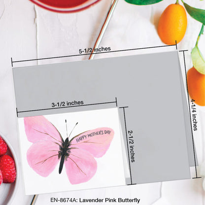 Lavender Pink Butterfly, Greeting Card (#8674A)