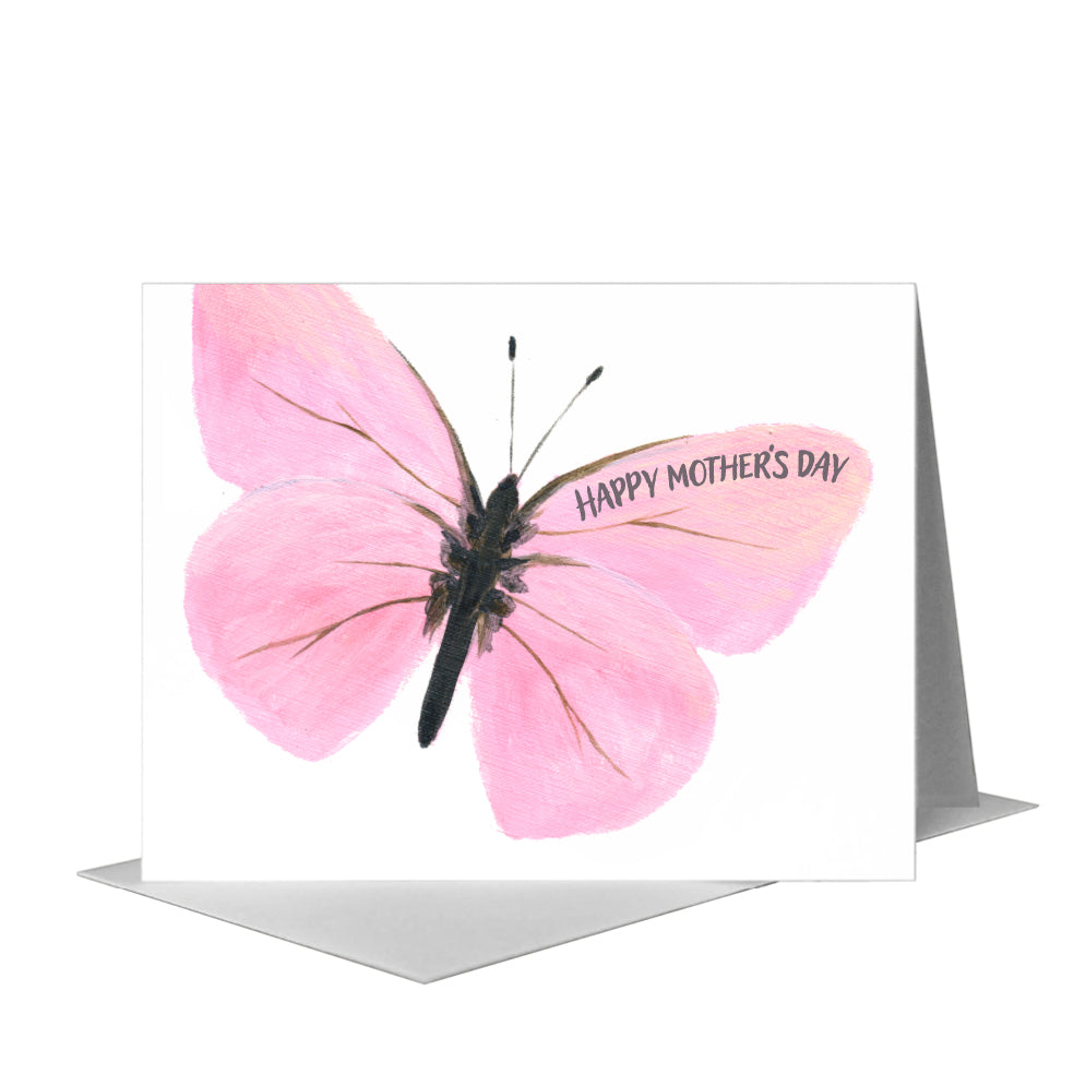 Lavender Pink Butterfly, Greeting Card (#8674A) A2 Card Front, www.printedcanvas.com