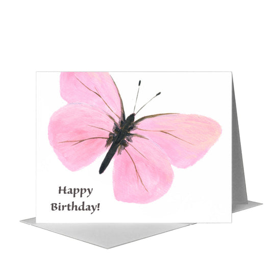 Lavender Pink Butterfly, Greeting Card (#8674B) A2 Card Front, www.printedcanvas.com