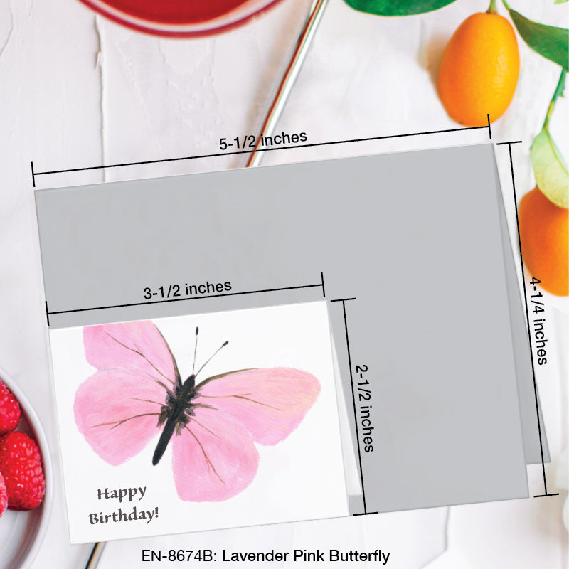 Lavender Pink Butterfly, Greeting Card (8674B), Enclosure, www.printedcanvas.com