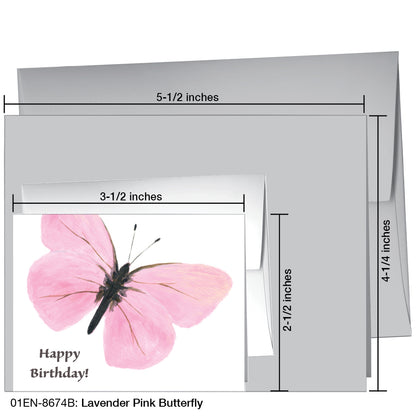 Lavender Pink Butterfly, Greeting Card (8674B)