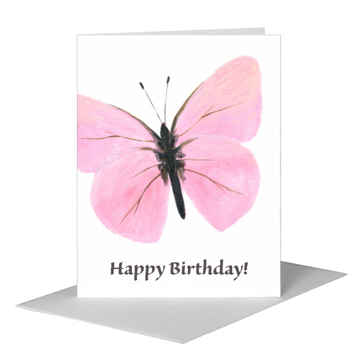 Lavender Pink Butterfly, Greeting Card (#8674BA) A2 Card Front, www.printedcanvas.com