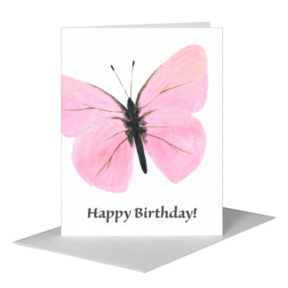 Lavender Pink Butterfly, Greeting Card (#8674BA) A2 Card Front, www.printedcanvas.com