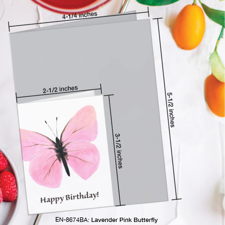 Lavender Pink Butterfly, Greeting Card (8674BA), Enclosure, www.printedcanvas.com