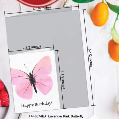 Lavender Pink Butterfly, Greeting Card (8674BA), Enclosure, www.printedcanvas.com