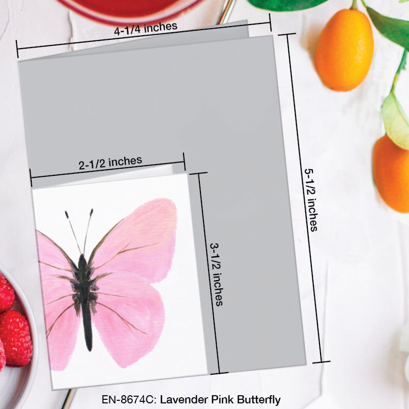 Lavender Pink Butterfly, Greeting Card (8674C), Enclosure Card, www.printedcanvas.com