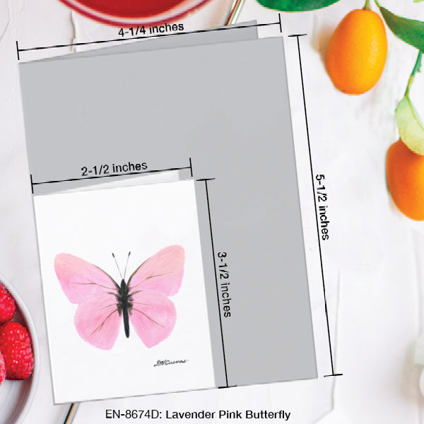 Lavender Pink Butterfly, Greeting Card (8674D), Enclosure Card, www.printedcanvas.com