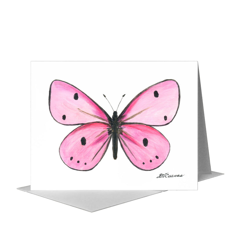 Pink Butterfly, Greeting Card (#8675F), A2 Card Front, www.printedcanvas.com
