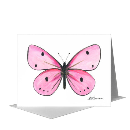Pink Butterfly, Greeting Card (#8675F), A2 Card Front, www.printedcanvas.com