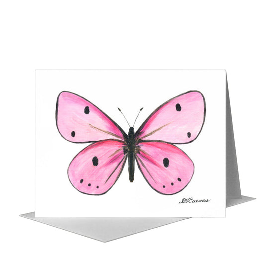 Pink Butterfly, Greeting Card (#8675F) A2 Card Front, www.printedcanvas.com